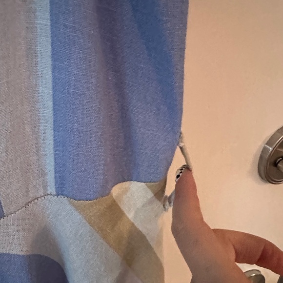 1. STATE | Linen Striped Sleeveless Swing Dress Mother of Pearl Button Up - Picture 8 of 14